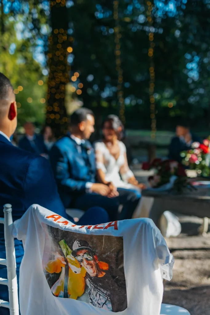 Groom listening attentively during the ceremony