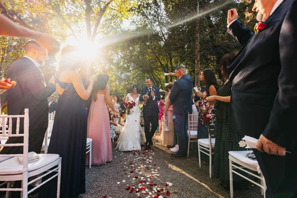 Guests applauding at the end of the ceremony