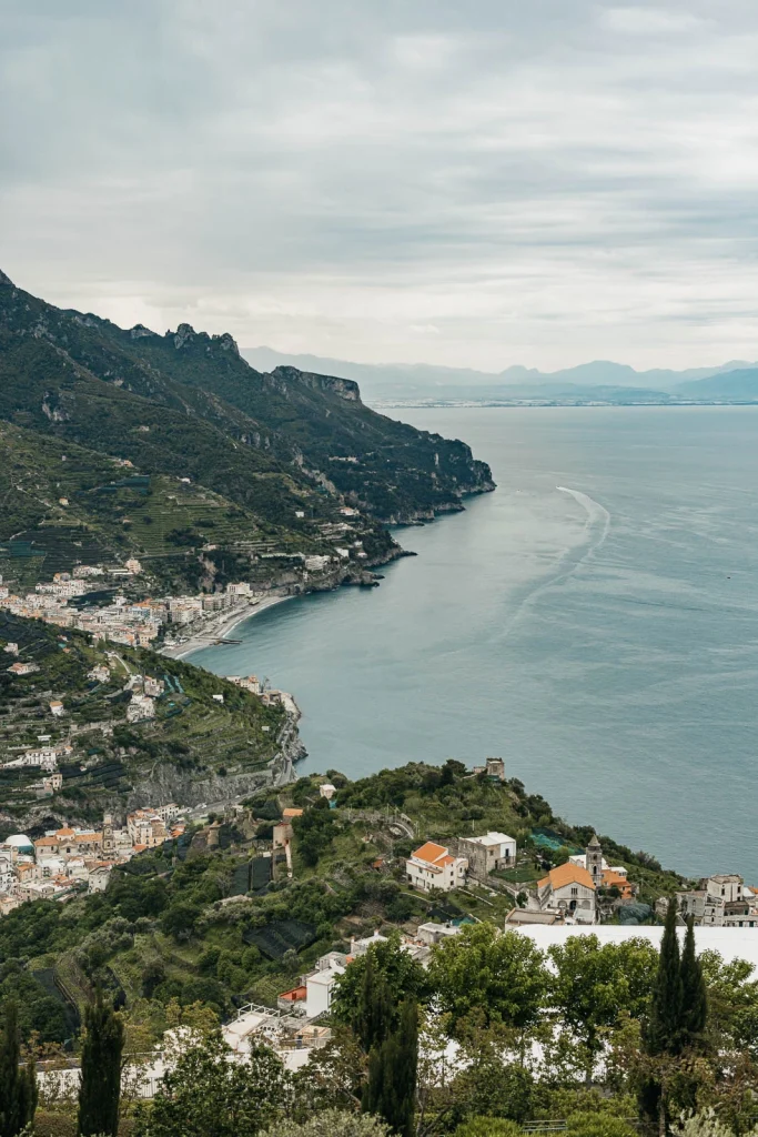 Ravello Wedding at Belmond Hotel Caruso – Amalfi Coast Destination Wedding 2 A breathtaking view of Ravello and the Amalfi Coast from above