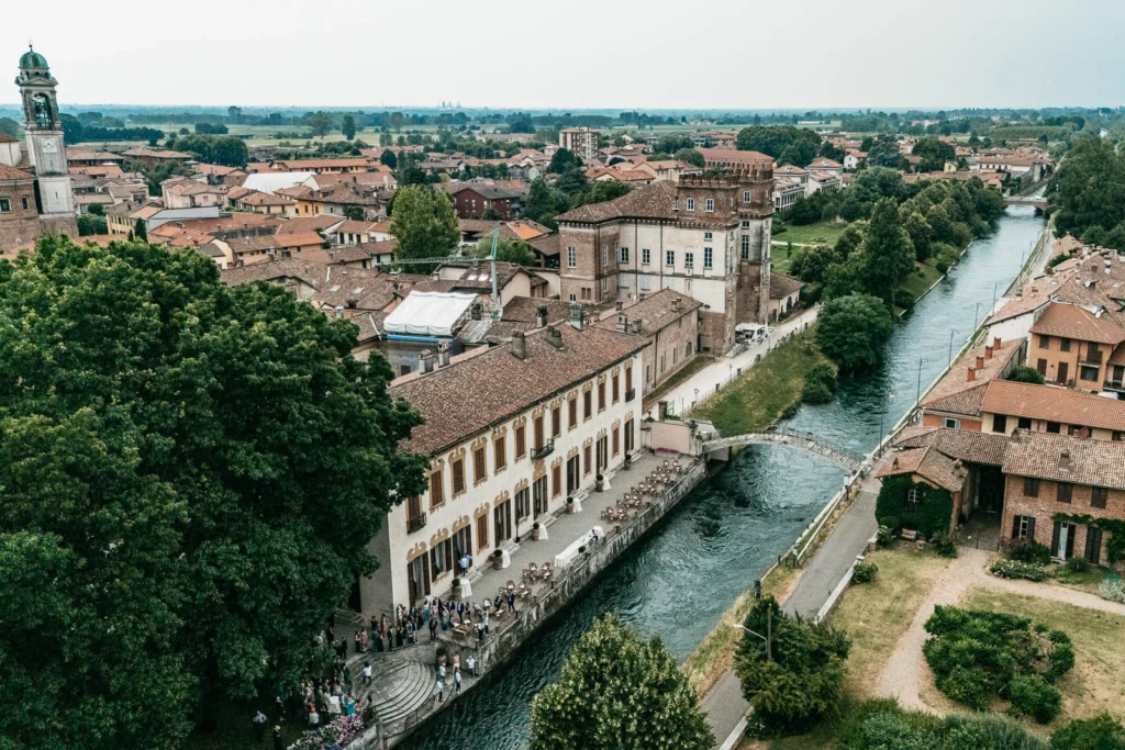 17 villa gandini robecco sul naviglio vista aerea naviglio grande