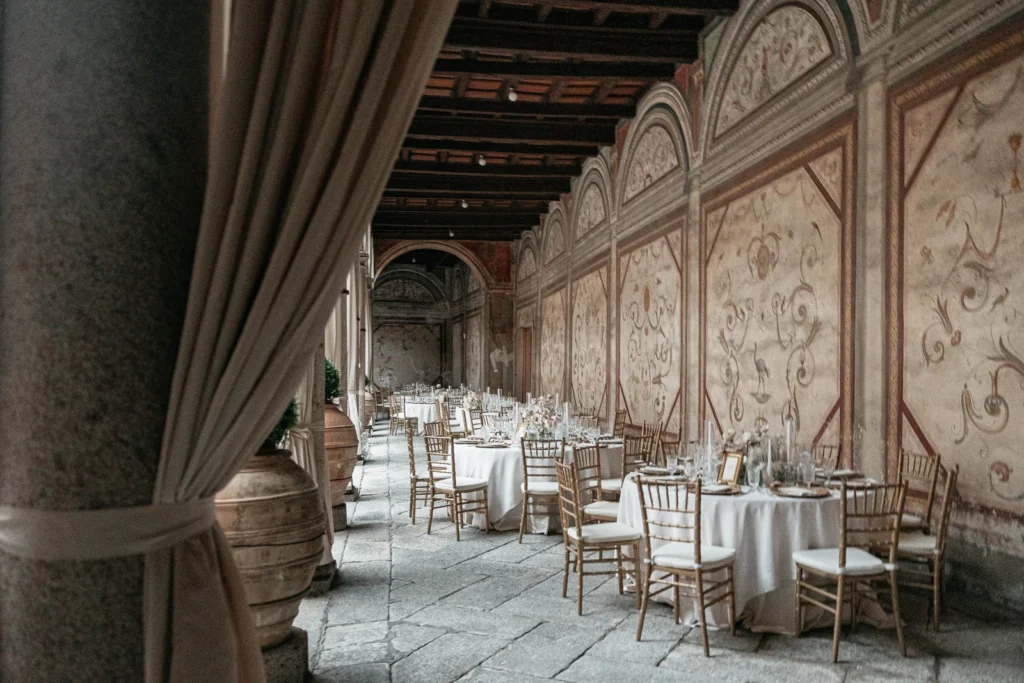 52 villa gandini portico rinascimentale tavoli cena